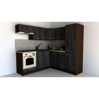 Bucatarie de Colt GENA NEW 9 DR. 190-200, Cu Corp de Cuptor, Wenge / Decor 8509